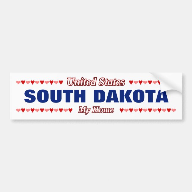 SÜDDAKOTA - Meine Zuhause - Vereinigte StaatenHerz Autoaufkleber (Vorne)