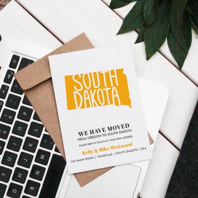 SÜDDAKOTA Wir haben neue Adresse New Zuhause Pos v Postkarte (Von Creator hochgeladen)