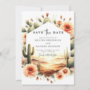 Süddruckfähige Kaktus Hochzeit Save The Date