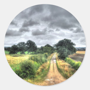 Südengland Waldweiden Naturlandschaft Runder Aufkleber