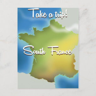 Südfrankreich Karte Reiseplakat