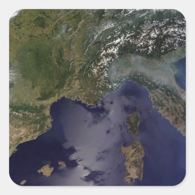 Südfrankreich und Norditalien Quadratischer Aufkleber (Vorderseite)