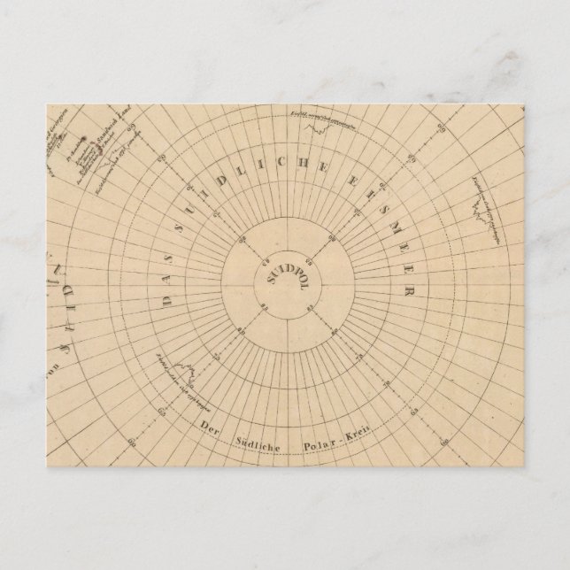 Südhalbkugel, Antarktis Postkarte (Vorderseite)