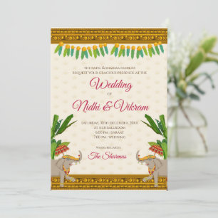 Südindische Hochzeitseinladungen & Elefanten-Einla Einladung
