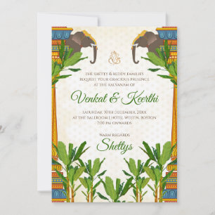 Südindische Hochzeitskarten & Tamil Wedding laden Einladung