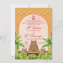 Südindischer Hindu-Tempel und Bananenblatt-Hochzei