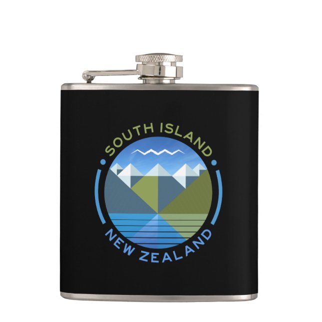 SÜDINSEL NEUSEELAND HIP FLASCHE FLACHMANN (Vorderseite)