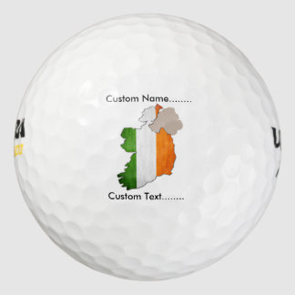 Südirische Flagge und Karte auf einem Golfball. Golfball