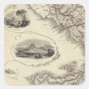 Süditalien 3 quadratischer aufkleber