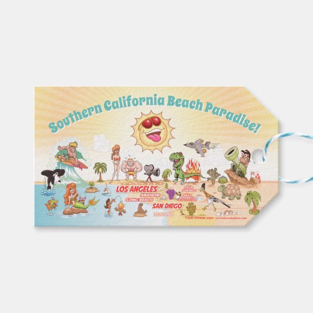 Südkalifornien Beach Paradies Geschenkanhänger (Vorderseite (Horizontal))