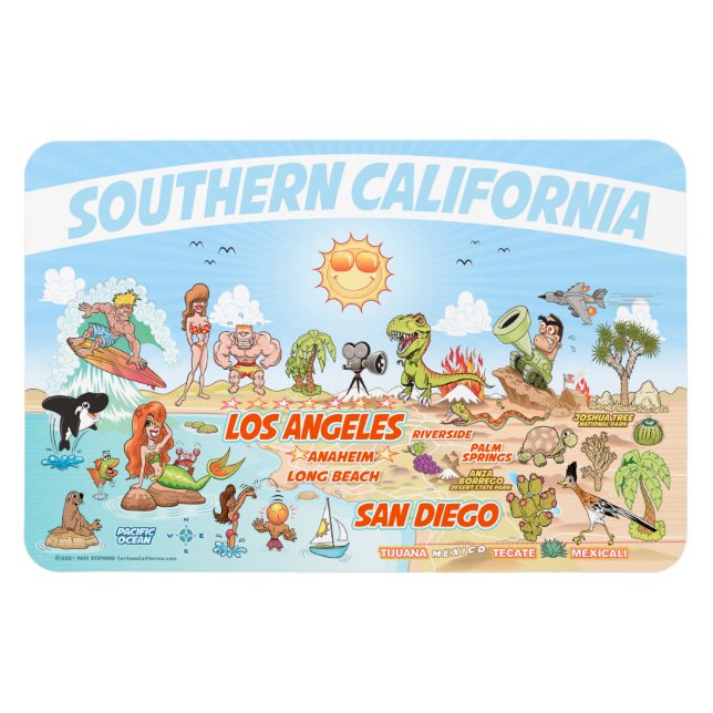 Südkalifornien Beach Paradise Magnet (Horizontal)