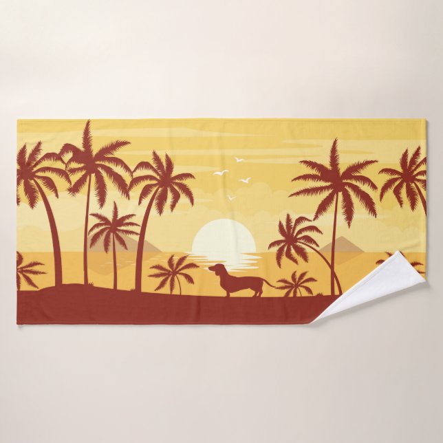 Südkalifornien Dackel Beach Towel Sunset Badehandtuch (Badehandtuch)