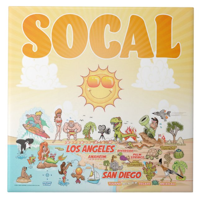 Südkalifornien Fliese (Vorderseite)