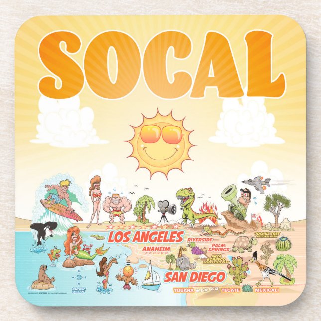 Südkalifornien Getränkeuntersetzer (Vorderseite)
