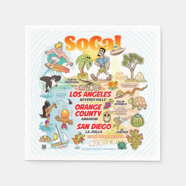 Südkalifornien Serviette (Vorderseite)