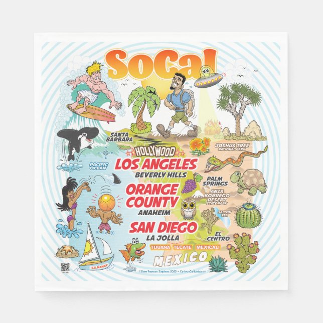 Südkalifornien Serviette (Vorderseite)