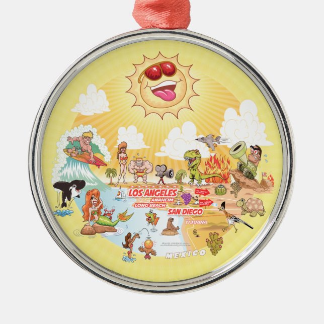 Südkalifornien Sonnenschein Ornament Aus Metall (Vorne)