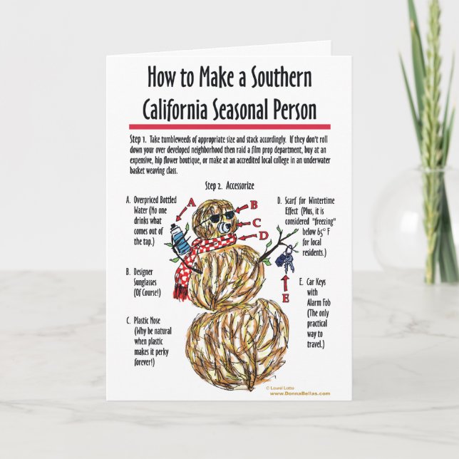 Südkalifornische Saisonkarte Feiertagskarte (Vorderseite)