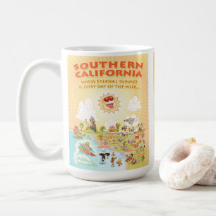 Südkalifornischer Cartoon Kaffeetasse