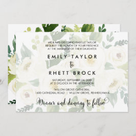 Südkalligrafie | Faded Floral Formal Wedding Einladung
