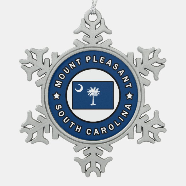 Südkarolina Schneeflocken Zinn-Ornament (Vorderseite)