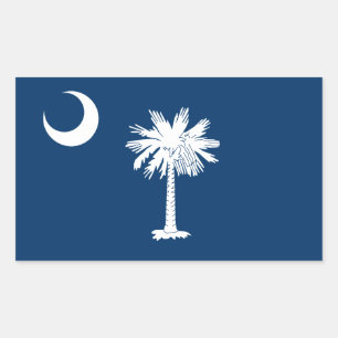 Südkarolinische Flagge, Flagge von South Carolina Rechteckiger Aufkleber
