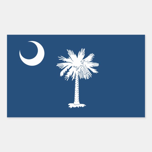 Südkarolinische Flagge, Flagge von South Carolina Rechteckiger Aufkleber (Vorderseite)