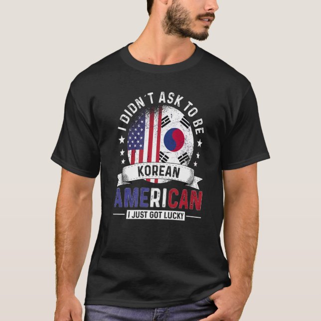 Südkorea - Amerikanische Flaggen T-Shirt (Vorderseite)