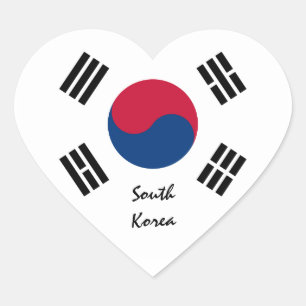 Südkorea-Aufkleber, Herz, patriotische koreanische Herz-Aufkleber