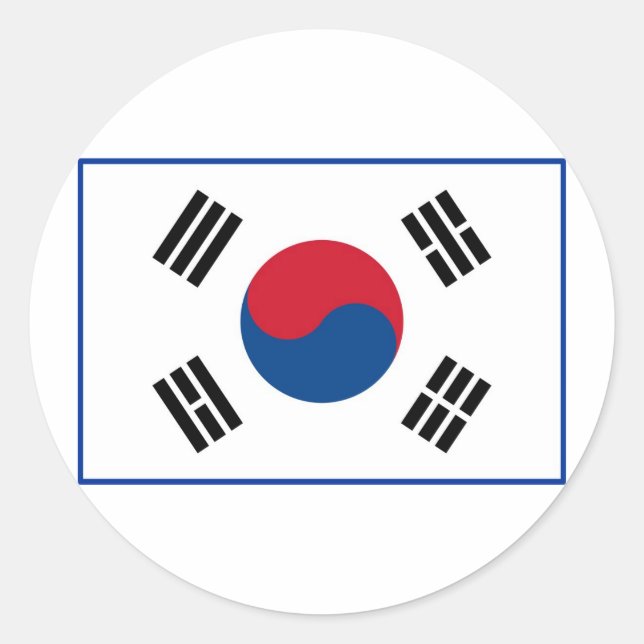 Südkorea-Aufkleber Runder Aufkleber (Vorderseite)