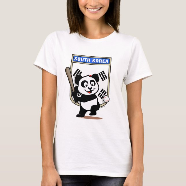 Südkorea Baseball Panda T-Shirt (Vorderseite)