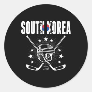 Südkorea Eishockeyfans Jersey Koreanische Flagge P Runder Aufkleber