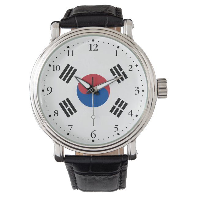 Südkorea-Flagge Armbanduhr (Vorderseite)