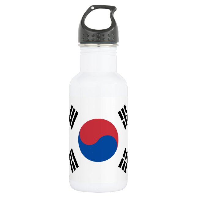 Südkorea-Flagge Edelstahlflasche (Vorderseite)