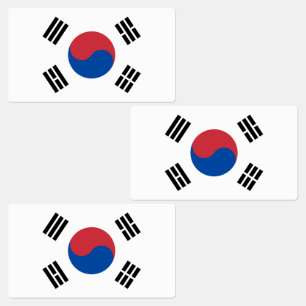 Südkorea-Flagge Etiketten
