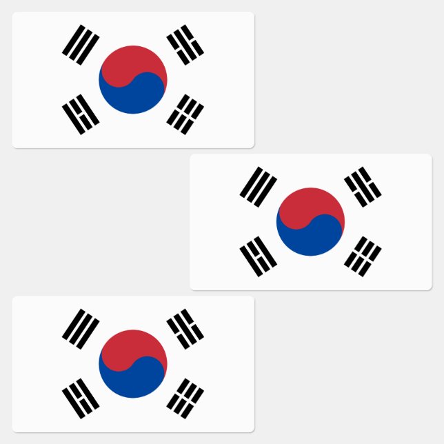 Südkorea-Flagge Etiketten (Gruppe)