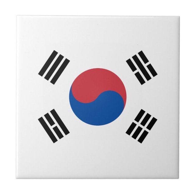 Südkorea-Flagge Fliese (Vorderseite)