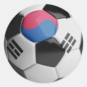Südkorea-Flagge Fußball Runder Aufkleber