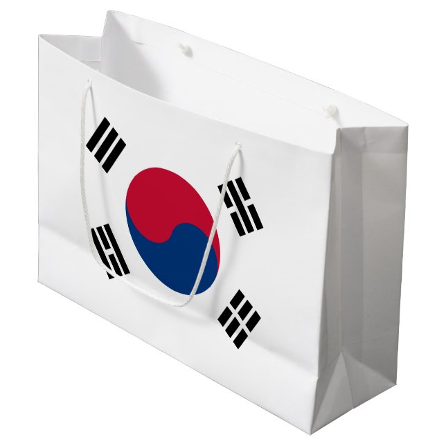 Südkorea-Flagge Große Geschenktüte (Vorderseite Schrägansicht)