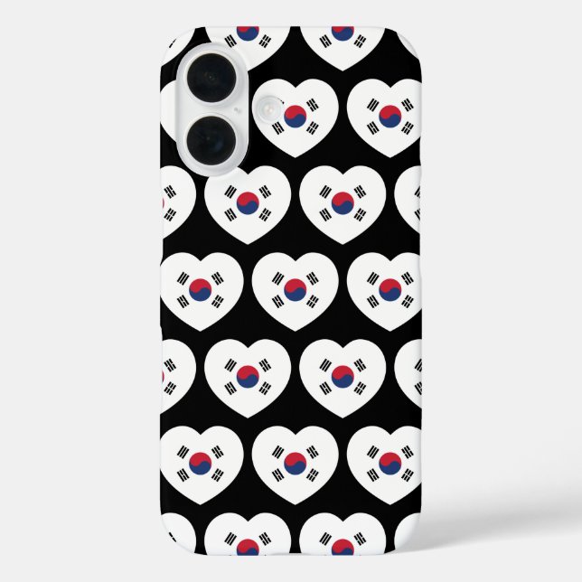 Südkorea-Flagge Herz Case-Mate iPhone Hülle (Rückseite)