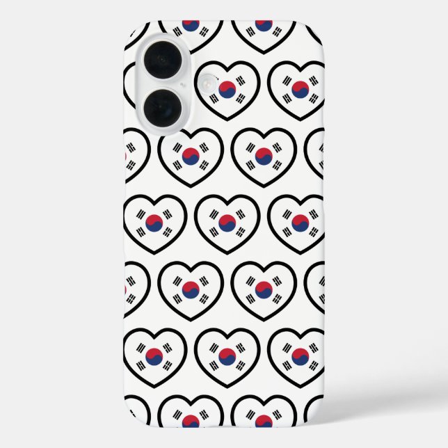 Südkorea-Flagge Herz Case-Mate iPhone Hülle (Rückseite)