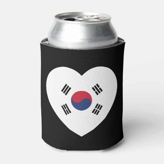 Südkorea-Flagge Herz Dosenkühler (Kanne Vorderseite)