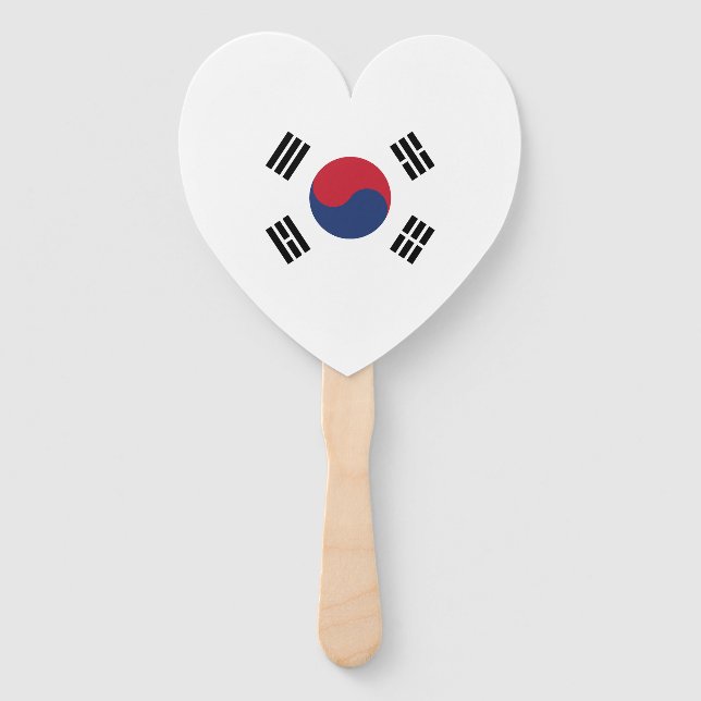 Südkorea-Flagge Herz Fächer (Vorderseite)