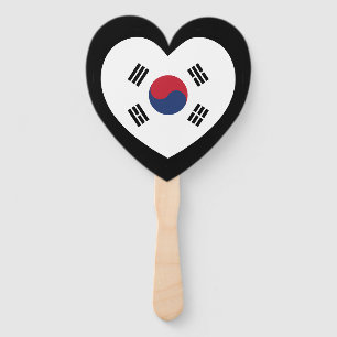 Südkorea-Flagge Herz Fächer