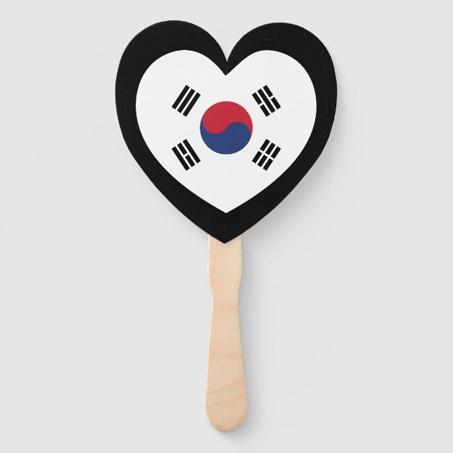 Südkorea-Flagge Herz Fächer (Vorderseite)