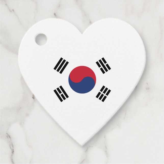 Südkorea-Flagge Herz Geschenkanhänger (Vorderseite)