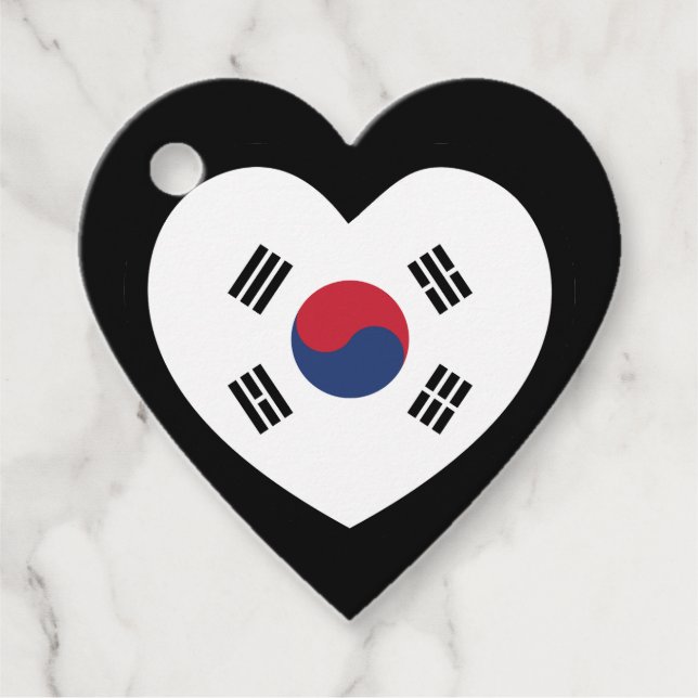 Südkorea-Flagge Herz Geschenkanhänger (Vorderseite)