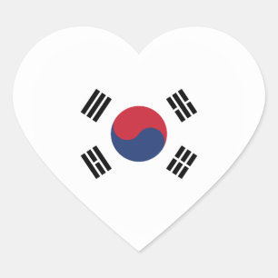 Südkorea-Flagge Herz Herz-Aufkleber
