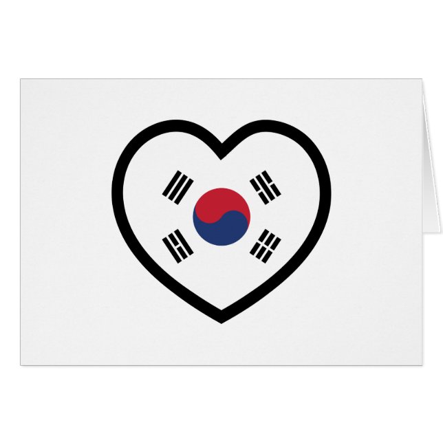 Südkorea-Flagge Herz Karte (Vorderseite (Horizontal))