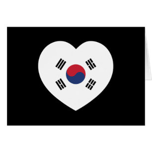 Südkorea-Flagge Herz Karte